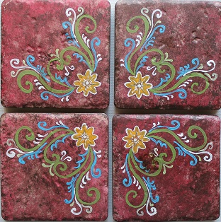 Tile coasters 4